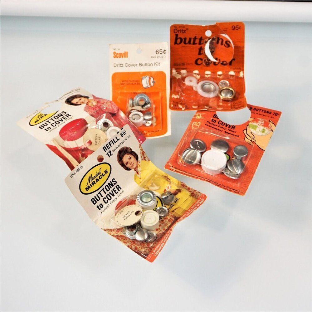 Vintage 1960s Buttons Covers Mixed Lot